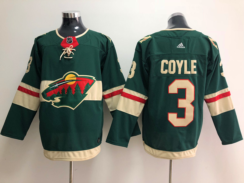 Men's Minnesota Wild Charles Coyle #3 Green Home Breakaway Jersey